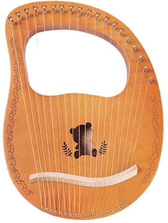 Arpa lira Arpa de Lira 16 cuerdas, Piano dedo caoba con herramienta afinación for regalo for principiantes, instrumentos musicales, arpa patrón Panda madera