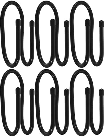 ADOCARN 6pcs Black Plastic Vinyl Fence Hooks for Pool Equipment and Garden Use, Multi-use Utility Hooks that Keep Tools Neatly Arranged in Homes and Gardens