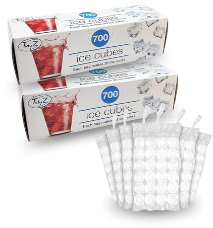 Ice Cube Bags for Freezer 1400 Cubes, 50 Disposable Tie Up Bags - MAISIREX