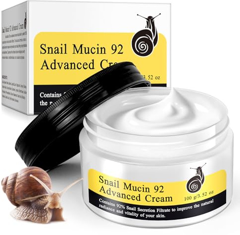 Crème visage de mucine d'escargot 100g, filtre de sécrétion d'escargot à 92%, hydratant profondément et réparant, utilisé pour la peau anti-rides acné et les soins quotidiens du visage des femmes
