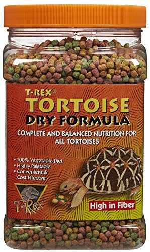 T-Rex Tortoise Food Dry Formula – Dry Diet for Tortoises with Added Vitamins & Minerals, Easy-to-Moisten Reptile Food, 24 oz