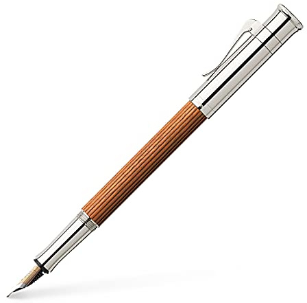 Graf von Faber-Castell - Füllfederhalter Classic Pernambuk F | Schaft aus Pernambukholz mit 18-Karat Bicolor Goldfeder und platinierten Metallteilen