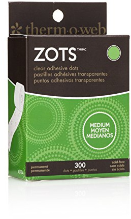 iCraft Zots Clear Adhesive Dots, Medium, 3/8 Diameter x 1/64 Thick, 300 Count, Model:37-84