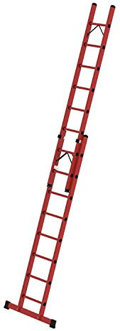 Vollkunststoff-Schiebe-Seilzugleiter mit Standtraverse, 2-teilig 2 x 8 Sprossen Arbeitshöhe bis ca. 5,20 m