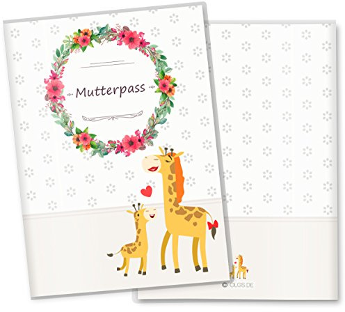 OLGS Mutterpasshülle Mommy Love Daisy | Stylische Schutzhülle Geschenkidee - 3-teilige Hülle für den deutschen Mutterpass ohne Personalisierung, Giraffe