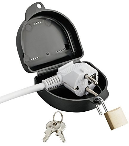 haggiy Plug Safe Medium für große/dicke Stecker - Die abschließbare Box für Big Plugs (schwarz)