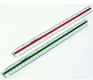 Rumold Dreikantmaßstab Duo 30cm Teilung Maschienenbau 9 Kunststoff weiß