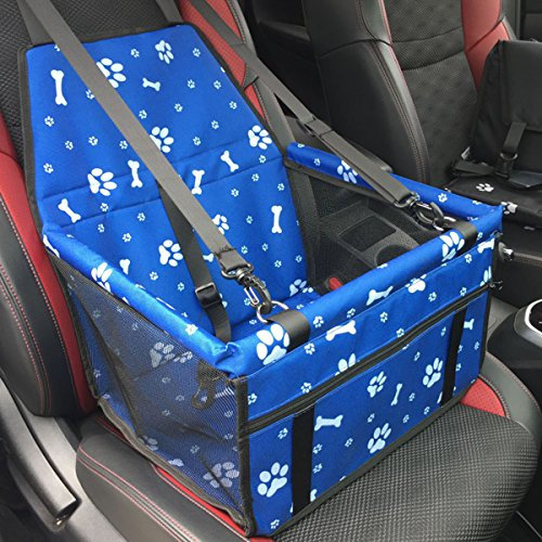 PETCUTE Faltbar Haustier Auto Booster Sitz Träger Für Hund Katzen Welpen Reise Draussen Käfig Sitz Abdeckung Träger Mit Sicherheitsleine Fußabdruck