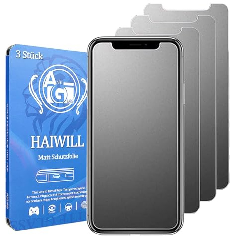 HAIWILL 3 Stück Matte Schutzfolie für iPhone 11/ XR Matt Schutzglas | 9H Glasschutz Blendschutz Anti-Fingerabdruck Matt Displayschutzfolie für Apple iPhone 11/ XR, 6.1”