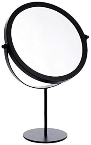 SZETOSY Tabletop Mirrors - GOODCHANCEUK Metal Rotation Mirrors Dressing Free Standing Adjustable Mirror -19cm Round, Black