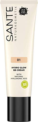 SANTE Naturkosmetik Hydro Glow BB Cream 01 Light-Medium, mit Hylauron & Bio-Extrakten, Vegan, 30mld, Bio-Extrakte, Vegan, 30ml