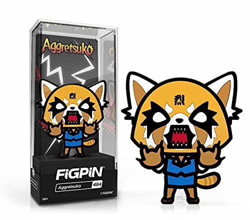 FiGPiN Aggretsuko FiGPiN #484 Anime Aktionsfigur mit Displaybox und Hintergrundkarte für Teen und Young Adult