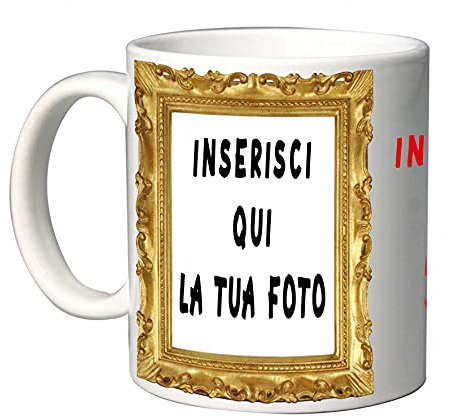 Mr. Gadgets Taza de cerámica personalizable con foto y texto de marco