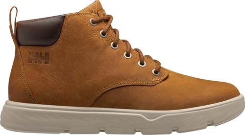 Helly Hansen Pinehurst Leather Men's Waterproof Hiking Boot - Outdoor Trekking Gear with Durable Grip, Cushioned Midsole, 725 Honey Wheat/Coffee Bean - 8