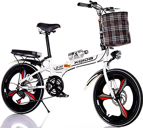ZLYJ 20 Pouces Vélo Pliant en Aluminium Léger Hommes-Femmes 6 Vitesses Vélos Pliants Vélo De Ville Système De Pliage Rapide C,20 in