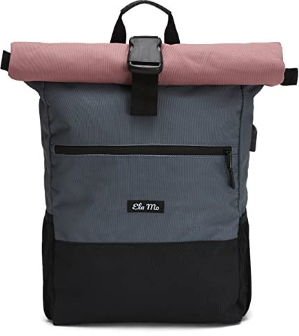 Ela Mo’s Rucksack Damen | Schön und Durchdacht | für Uni Reisen Freizeit Job | mit Laptopfach & Anti Diebstahl Tasche | Salmon