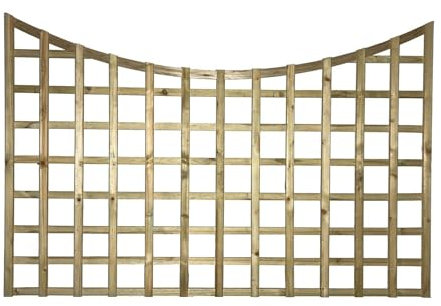 Premier Concave 6x4ft (W: 6ft x H: 4ft) Frameless Rough-Sawn Square Trellis Pressure-Treated Garden Panel with 100-120mm Squares Fence Topper/Wall Art Width 1828mm x Height: 1200mm
