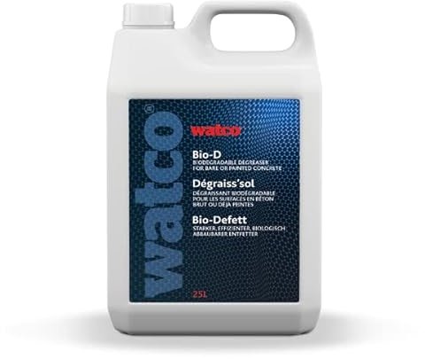 Watco Bio-D, Industrial Strength Floor Cleaner/Degreaser, a heavy duty biodegradable cleaner for floor preparation (25L)