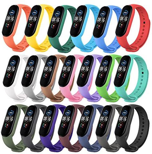 Ainiv 2-20 Pezzi Cinturino Compatibile con Xiaomi Mi Band 7/6/5/4/3 | Regolabile Cinturino Sportivo, Cinturino Ricambio Compatibile con Xiaomi Mi Band