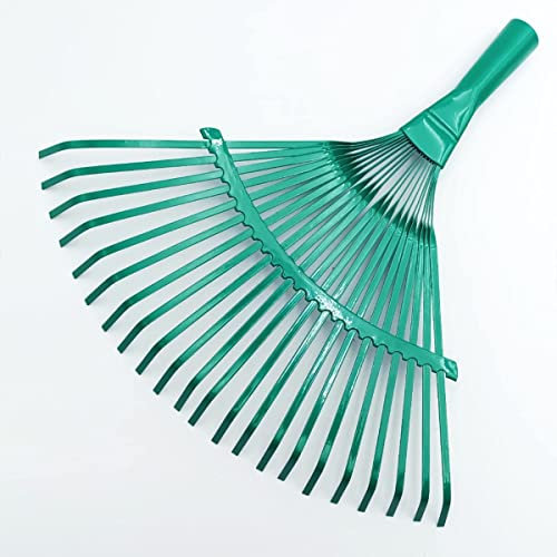 TEKLiNe Râteau Jardin Balai Acier Fixe Feuilles Terre Sassi Outil Manuel Accessoire Jardinage, Balai Jardin Feuilles Sassi Terre Nettoyage Outil en Acier Fixe