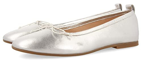 GIOSEPPO Bailarinas Plateadas de Piel para Mujer satteins
