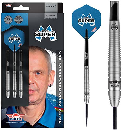 Bull's Mario Vandenbogaerde 80% Tungsten Steel Dart Pfeile | Profi dartpfeile 25 Gramm | Dartpfeile für Profi Dartspieler |