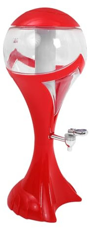 Luxshiny Distributeur de Boissons Lumineux 3,0 L Tour à Bière Plastique Rouge Glace Intégrée pour Fête Mariage Bar Convivial