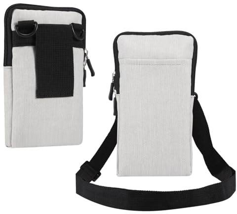 Pochette de Ceinture Nylon Sacs à Bandoulière pour Telephone Portable Homme | Universel Sac à Epaule Femme Sacoche pour Telephone avec Boucle de Ceinture et Mousqueton Messenger Sac Housse de Transport