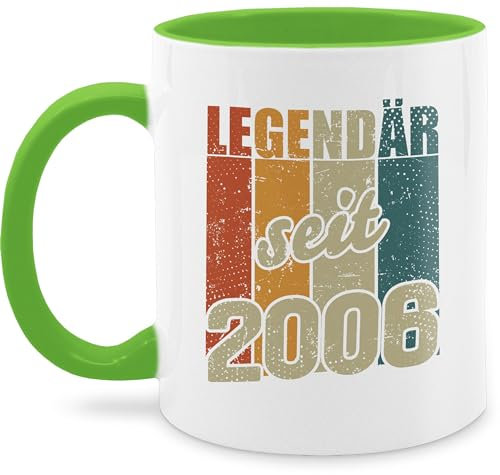 Tasse Tassen 325ml - 18. Geburtstag - Legendär seit 2007-325 ml - Hellgrün - geschenke für 18 jähriger 18.geburtstag junge geschenk volljährigkeit zum 18ter personalisierte 18- jahre