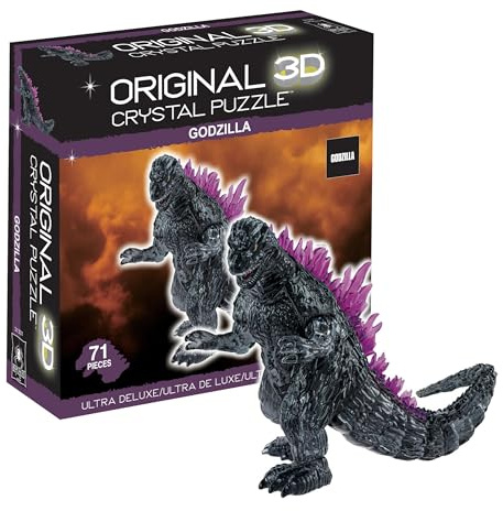 Bepuzzled, Godzilla Ultra Deluxe 3D Crystal Puzzle, for Godzilla Lovers, Collectors and Puzzlers Ages 12 and Up