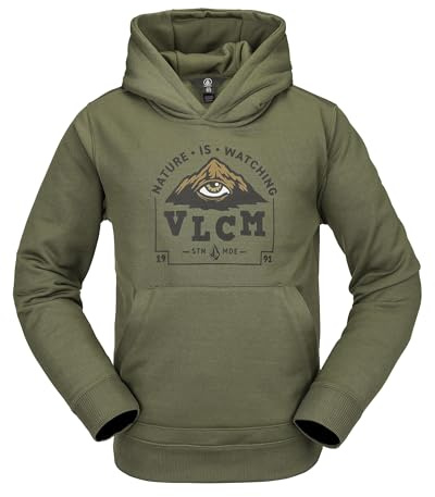 Volcom Boys’ Hydro Performance Fleece Hoodie– Water-Repellent Sweatshirt, Ivy, Medium
