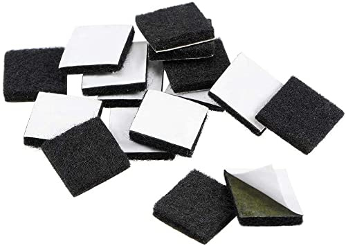XYWHPGV Furniture Pads, Self-Adhesive Felt Gliders, 16 mm x 16 mm, Square, 3 mm Thick, Black, Pack of 36 (d6bc0 dc4c0 66738 bdb72 31d5a 7d181