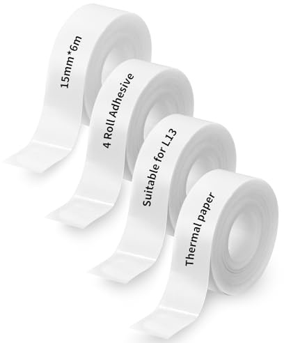 4 Rotoli Etichette Adesive Termiche,15 * 60mm Misura continuativa di Carte di stampa,etichette adesive termiche carta impermeabile anti-olio bianco,Per la Casa, i Vasi da Cucina,Stoccaggio in Ufficio