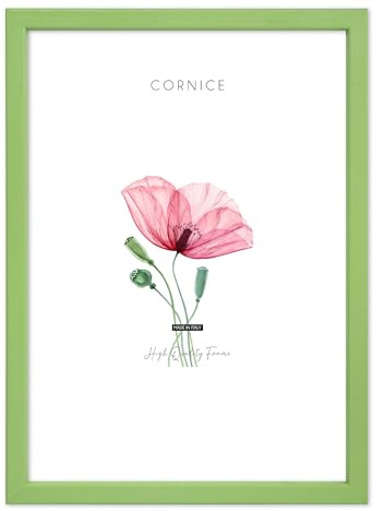 Lupia - Cornice portafoto in Legno da Parete Bomber Verde, per Foto, Stampe artistiche, Poster, Quadri Moderni 21x29,7 cm