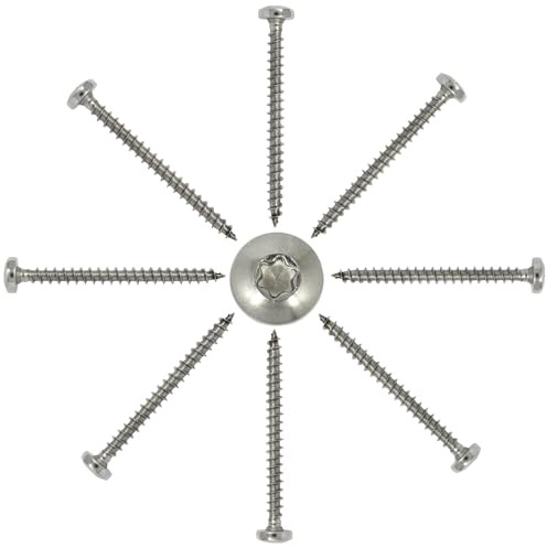 50 Stück Spanplattenschrauben mit verstärktem Rundkopf Vollgewinde aus Edlestahl A2 4,5 x 55 mm TX20 - Holzschrauben mit ETA Zulassung Linsenkopfschrauben Edelstahlschrauben A2 TORX I DIOS24®