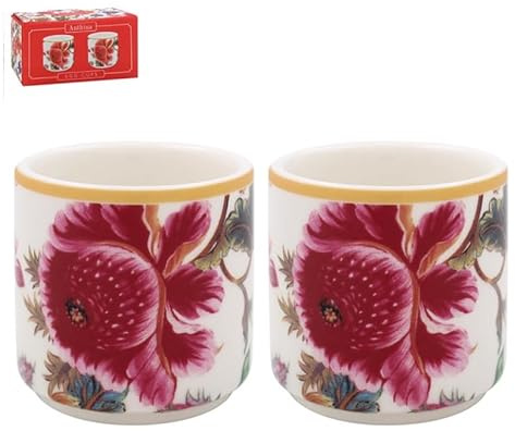 The Leonardo Collection Anthina Egg Cups Set of 2 | Ceramic Egg Cups, Breakfast, Printed Egg Holder, Kitchen
