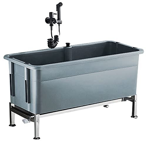 Fregadero para trapeador, baño al aire libre Fregadero para uso general Lavadero Lavabo resistente a derrames Fregaderos para servicio pesado, Estación de lavado independiente grande