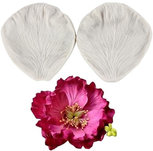 MINFEIDMS Petal Peony Fondant Silicone Moulds Peony Flower Veining Mould | Sugar Cake Decorating Cupcake Topper Chocolate Gum Paste Candy Polymer Clay
