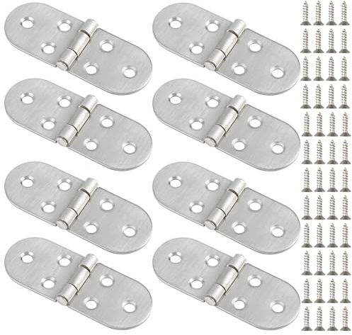 OWLMATE 8 Stück Scharniere Klappbar, Klappscharnier, Scharniere Klein, Klavierband für Nähmaschinen, Garderobe, Möbel, Holzkiste, Klapptisch, Schrank, (Silber)
