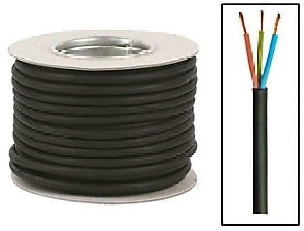 2.5mm 3 Core 24Amp Rubber Pond Cable Flex 3183TRS H05RR-F (5 Metre)