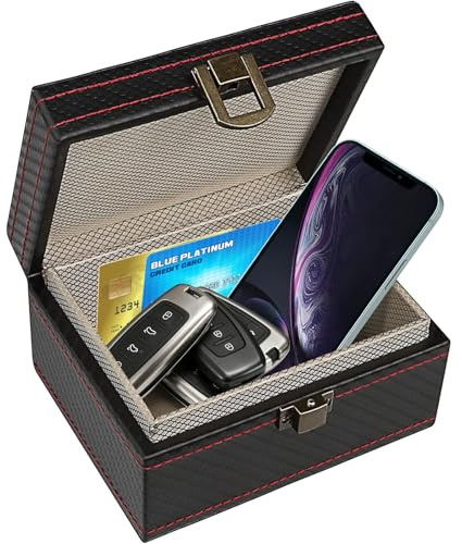 Mycketop Keyless Go Schutz Box, Faraday Box, RFID Signalblocker für Autoschlüssel, Telefon, Kreditkarte, Diebstahlschutz, Trackingsschutz (Große Größe)
