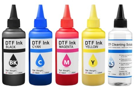 ZHAOXCAIN Kompatible DTF-Tinte, Textiltinte Kompatibel mit den direkten Druckerfolien-Wärmeübertragungsdruck Kompatibel mit Drucker und kompatible Modelle(5pcs-eco Quality)