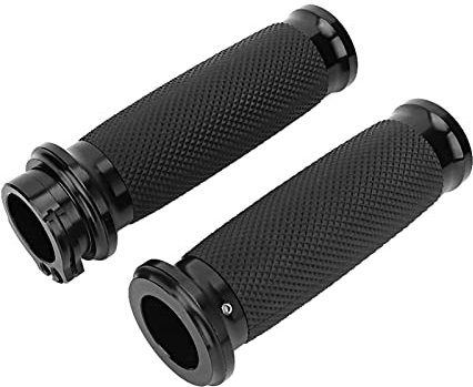 1 Paar Universal Motorrad 25mm Lenker Griff Aluminium Gummi -Schlupf -Abdeckung für Kühles Fahrrad (Black)