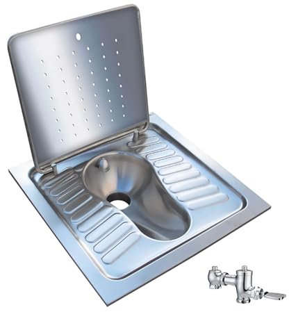 XAoSCd Toilettes À La Turque Génériques, Toilettes À La Turque en Acier Inoxydable Durable, Conception Résistante Au Froid pour Usage Domestique Et Commercial,