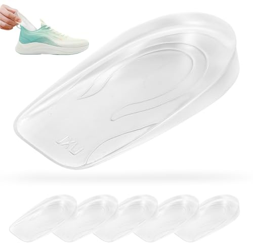 6 STK Fersenpolster Fersenkissen, Silikon Gel Fersenkeil Achillessehne Einlagen 2cm, Schuheinlagen Erhöhung, Transparente Fersenkissen für Schuhe Verschiedene Längen und Höhen, Männer Frauen(2cm)