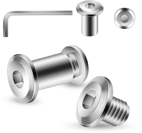 20 viti di collegamento M5 x 8 mm, 20 viti per mobili e 20 dadi per manicotti, connettore per armadio in acciaio inox A2 V2A, connettore per mobili con chiave a brugola per assi in legno, tavola