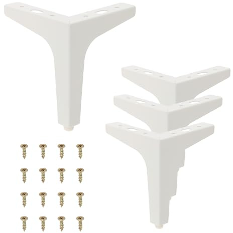 PATIKIL 4 Stck Metall Möbelbeine 15cm / 6 Zoll DIY Ersatz Weiß | Moderne Dreieckige Möbelfüße Couchbeine, Für Tisch Stuhl Schrank Sideboard Sofa
