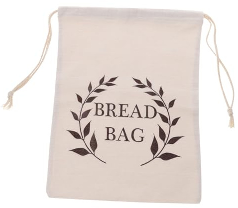 OUNONA Elegant Linen Bread Storage Bag Drawstring Sourdough Bread Bag Reusable Convenient for Camping Picnics