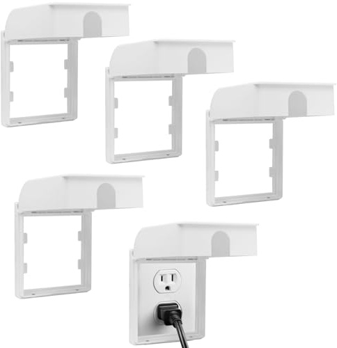 5PCS Waterproof Plug Socket Covers, Self Adhesive Socket Switch Guard, 86 Type Single Socket Cover, Dustproof Electrical Outlet Protector, Baby & Pet Proof Design