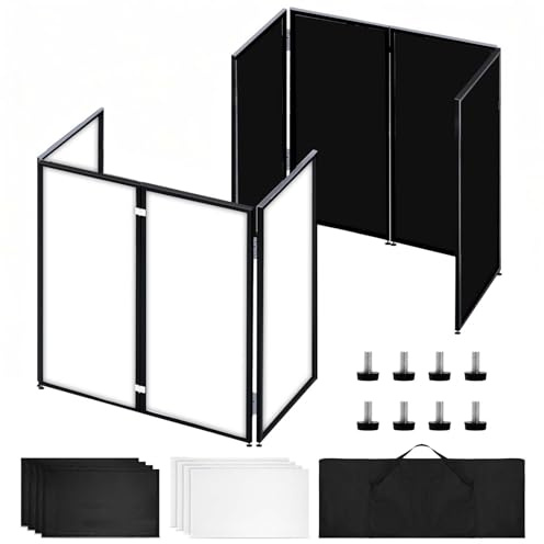 Tragbarer DJ-Fassadenständer, faltbarer DJ-Tisch, 114,3 x 101,6 cm, DJ-Fassadenstation für DJ-Controller, Mixer und Laptop, Veranstaltungen und Partys – inklusive Tragetasche und zwei